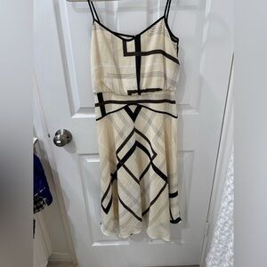 Banana Republic Black and Cream Midi Dress